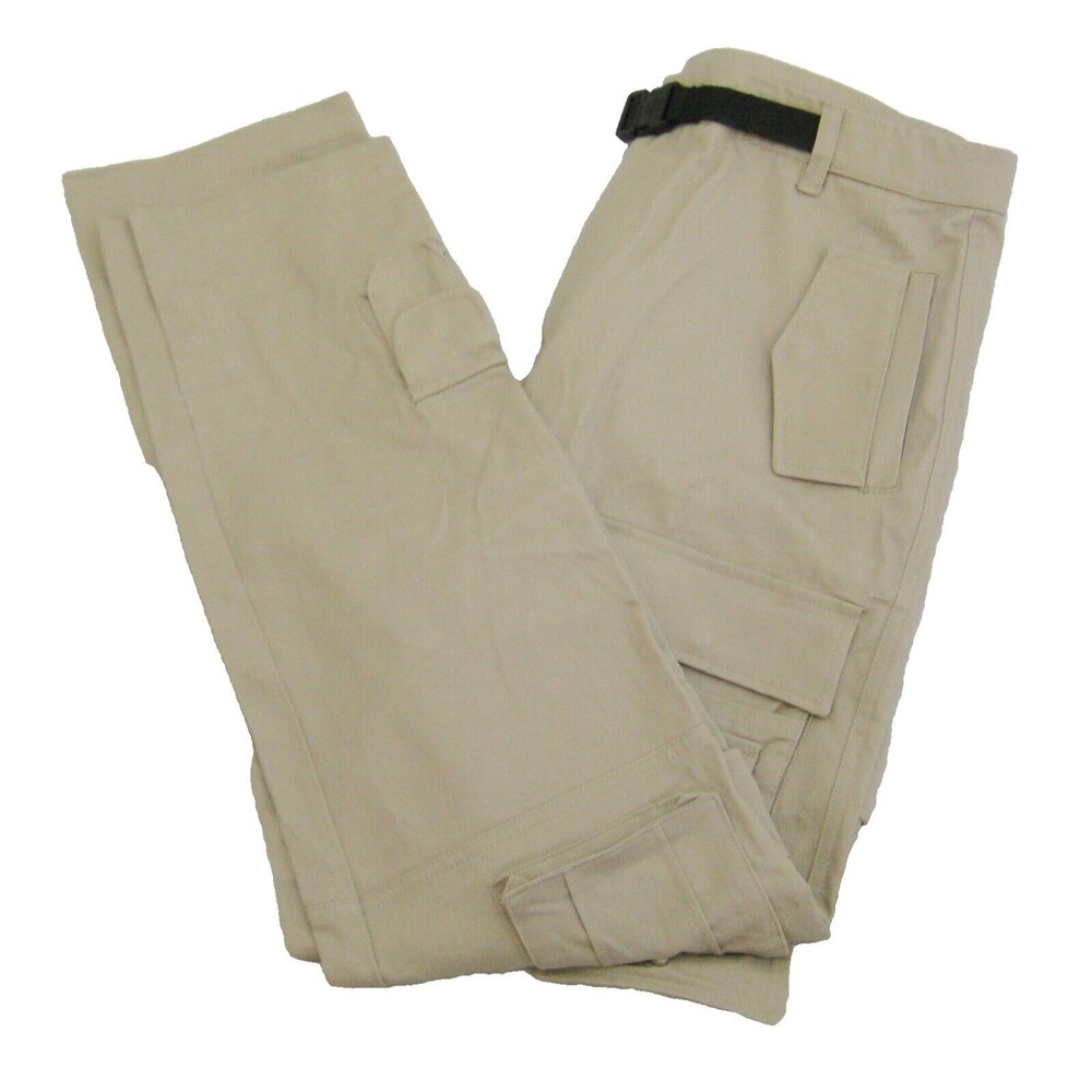 BT Battle Tested Mens (Size 34x34) Beige Tactical Cargo Pants 18 Pockets! Belted